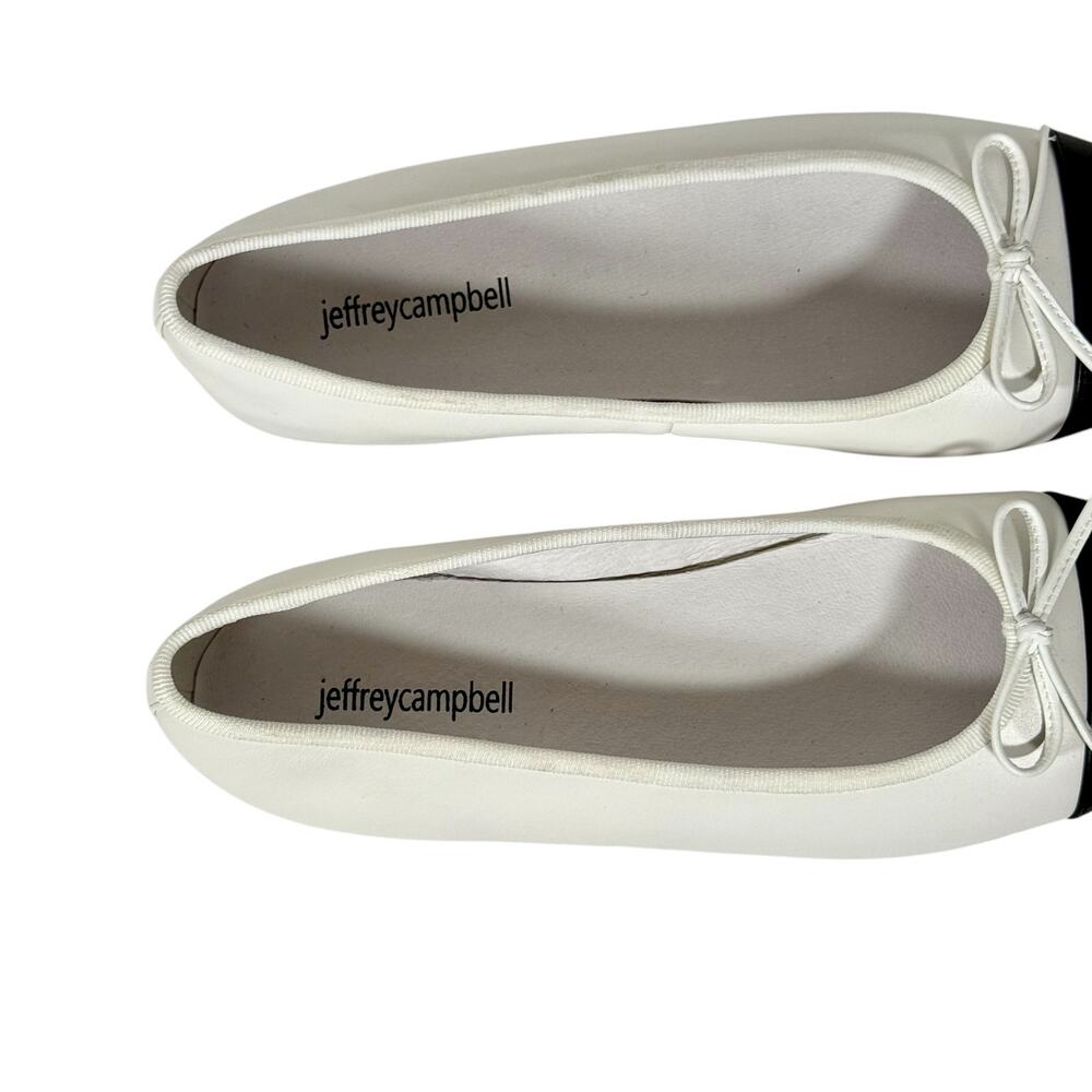 Jeffrey Campbell Women's 9 Two-Tone White & Black Genuine Leather Ballet Flats - Picture 6 of 8